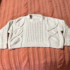 Altar'd State Cream Cable Knit Sweater